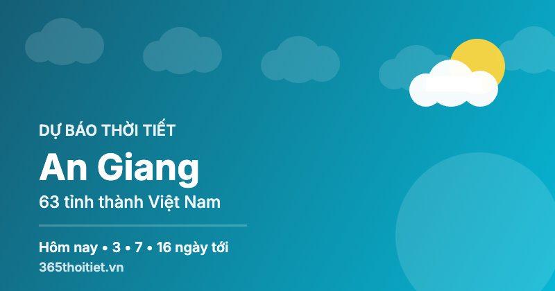 Thời tiết An Giang hôm nay và 16 ngày tới