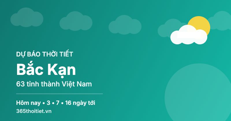 Thời tiết Bắc Kạn hôm nay và 16 ngày tới
