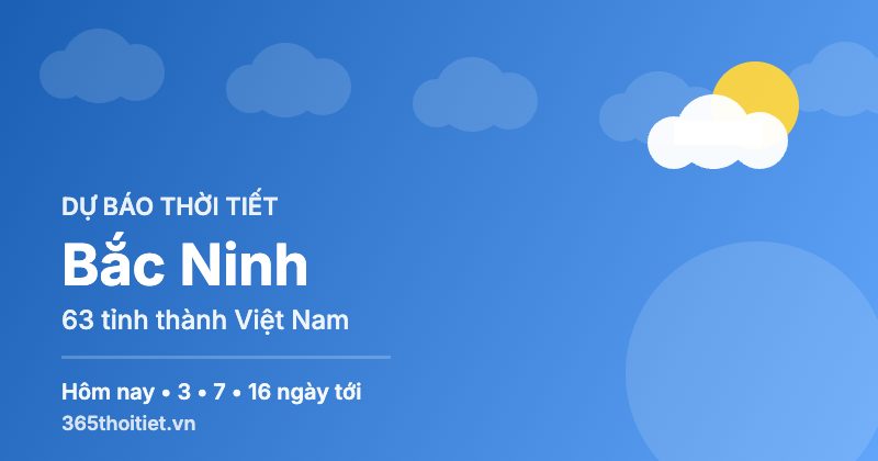 Thời tiết Bắc Ninh hôm nay và 16 ngày tới