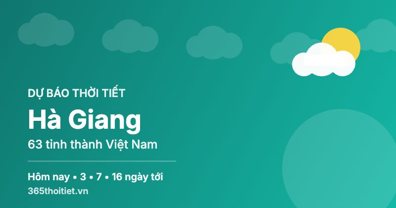 Thời tiết Hà Giang hôm nay và 16 ngày tới