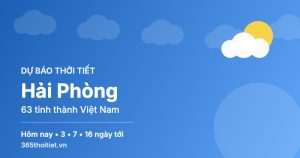 Thời tiết Hải Phòng hôm nay và 16 ngày tới