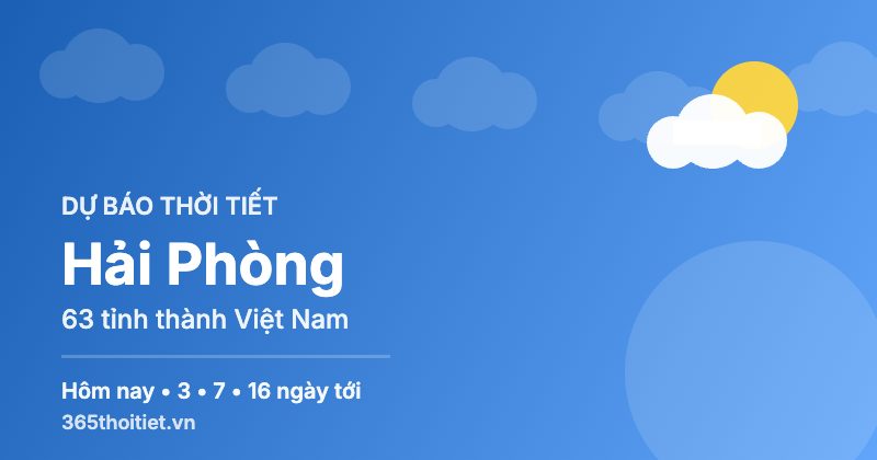 Thời tiết Hải Phòng hôm nay và 16 ngày tới