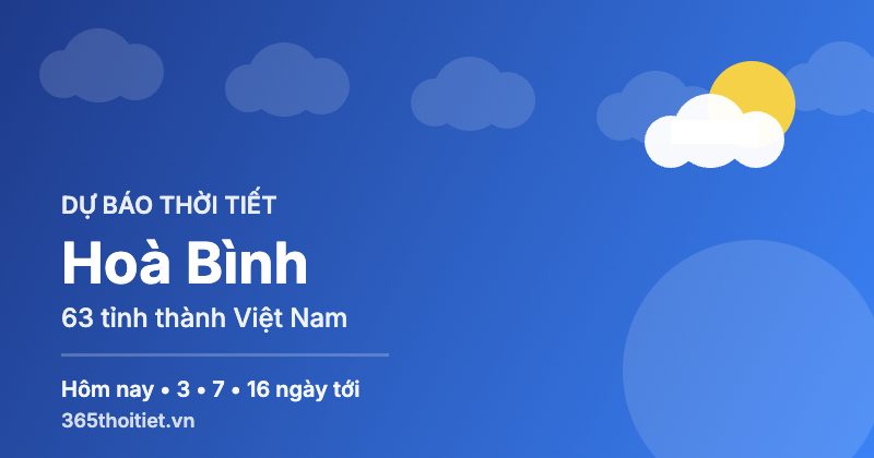Thời tiết Hoà Bình hôm nay và 16 ngày tới