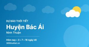 Thời tiết Huyện Bác Ái Ninh Thuận hôm nay và 16 ngày tới