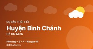 Thời tiết Huyện Bình Chánh Hồ Chí Minh hôm nay và 16 ngày tới