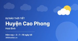Thời tiết Huyện Cao Phong Hoà Bình hôm nay và 16 ngày tới