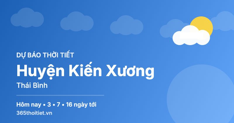 Thời tiết Huyện Kiến Xương Thái Bình hôm nay và 16 ngày tới