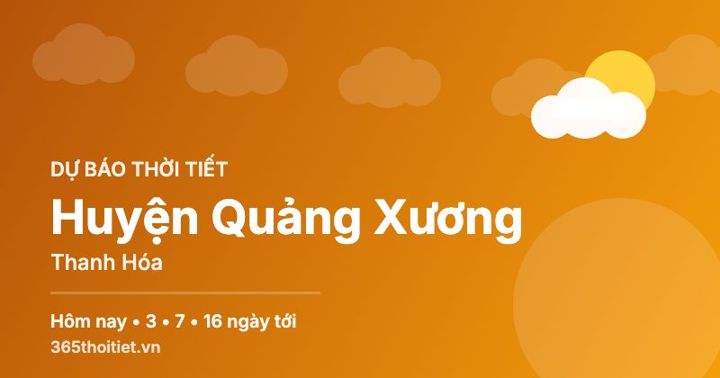 Thời tiết Huyện Quảng Xương Thanh Hóa hôm nay và 16 ngày tới