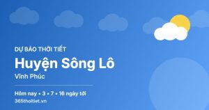 Thời tiết Huyện Sông Lô Vĩnh Phúc hôm nay và 16 ngày tới