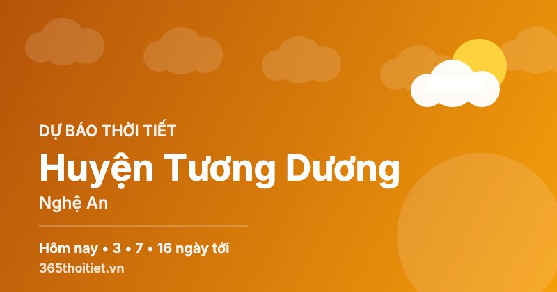 Thời tiết Huyện Tương Dương Nghệ An hôm nay và 16 ngày tới