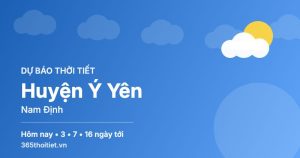 Thời tiết Huyện Ý Yên Nam Định hôm nay và 16 ngày tới