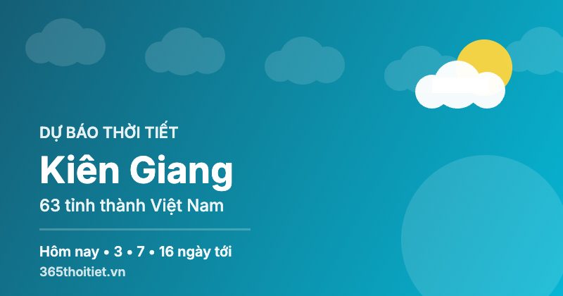 Thời tiết Kiên Giang hôm nay và 16 ngày tới