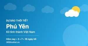 Thời tiết Phú Yên hôm nay và 16 ngày tới