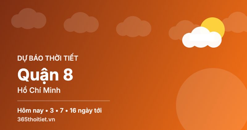 Thời tiết Quận 8 Hồ Chí Minh hôm nay và 16 ngày tới