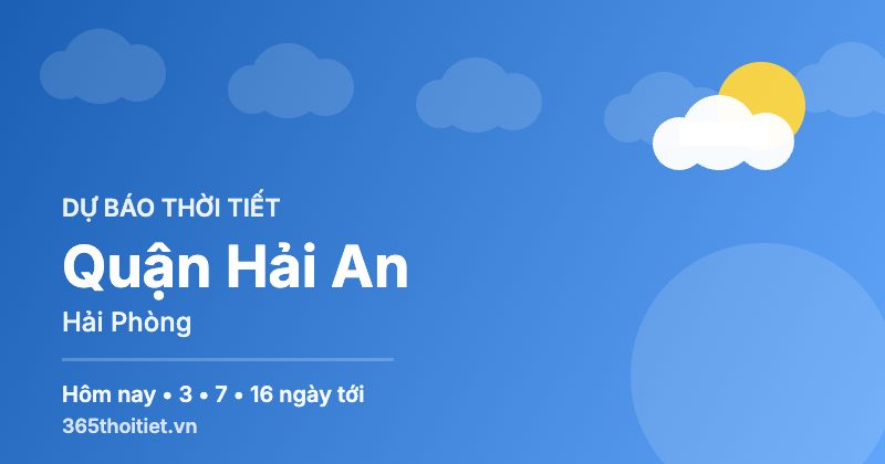 Thời tiết Quận Hải An Hải Phòng hôm nay và 16 ngày tới