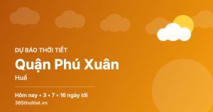 Thời tiết Quận Phú Xuân Huế hôm nay và 16 ngày tới