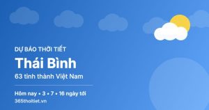 Thời tiết Thái Bình hôm nay và 16 ngày tới