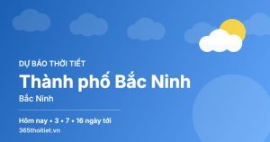 Thời tiết Thành phố Bắc Ninh Bắc Ninh hôm nay và 16 ngày tới